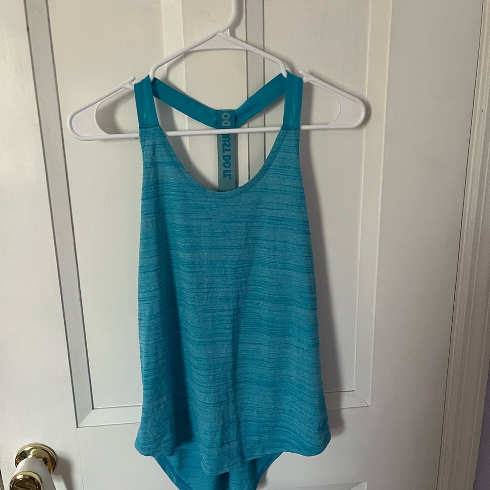 Coolibar Women's Teal Striped Tank Top